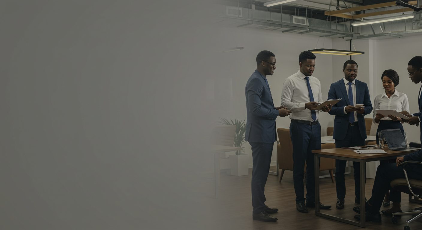 Husika Consulting advisors in discussion with clients in a modern office